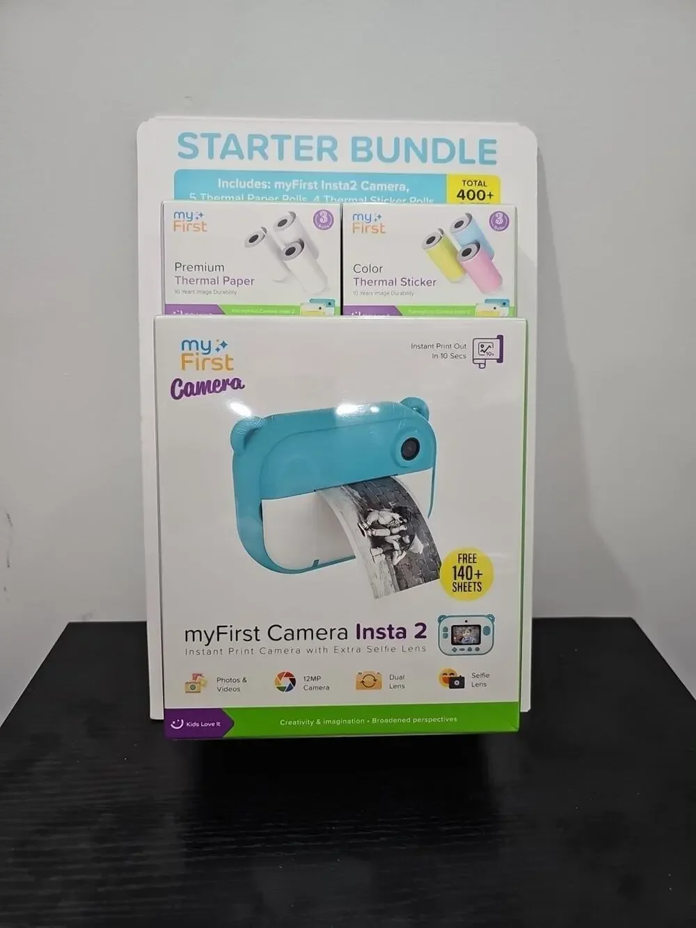 myFirst Camera Insta 2 Bundle, 12MP Instant Print Camera with Extra Selfie Lens